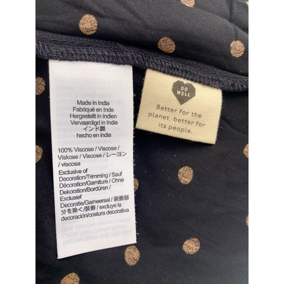 Madewell Lucie V-Neck Smocked Mini Dress in Oval Dot Orange Black S - Picture 11 of 14